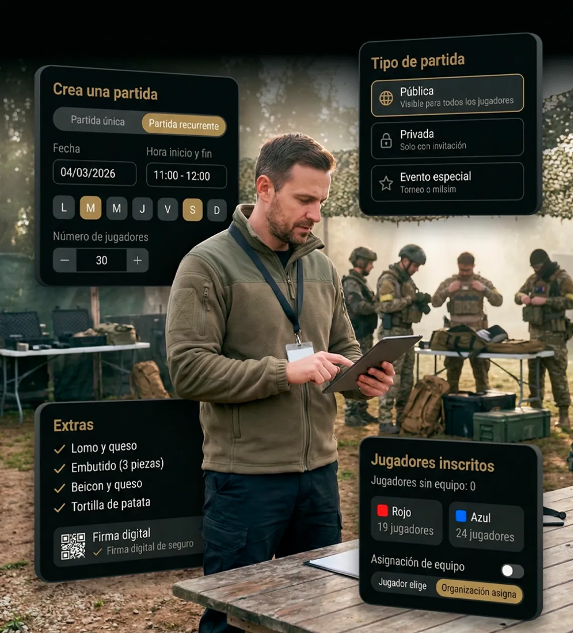 Creación de partidas flexible