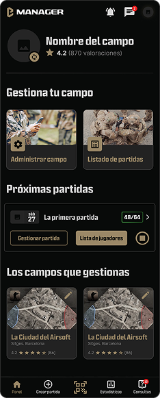 Plairsoft Manager en dispositivo móvil